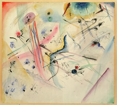 Komposition mit roten und blauen Streifen von Wassily Kandinsky